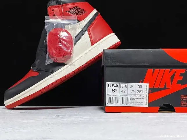 Rep Toe High Retro Bred Jordan 1 OG 555088-610 Air 0613